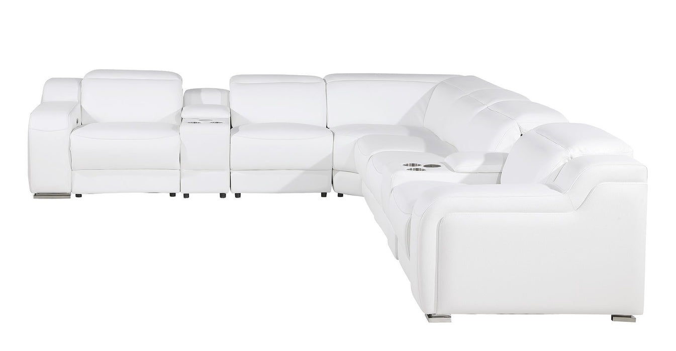 1116 - 8-Piece L-Shaped Sectional Sofa In With 4 Power Recliners & Power Headrests