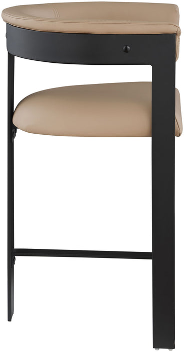 Romeo - Faux Leather Counter Stool With Black Base (Set of 2)