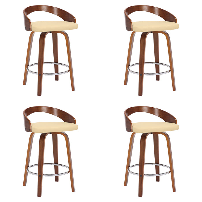 Sonia - 26" Counter Height Swivel Bar Stool - Walnut Wood