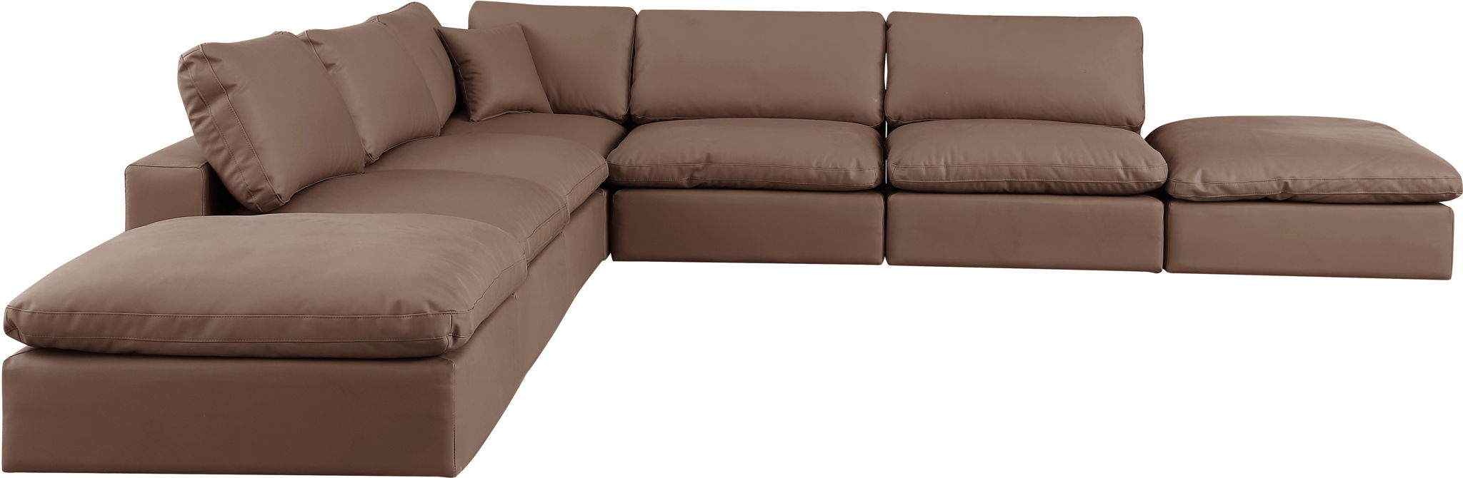 Comfy - 7 Piece Faux Leather Modular Corner Sectional