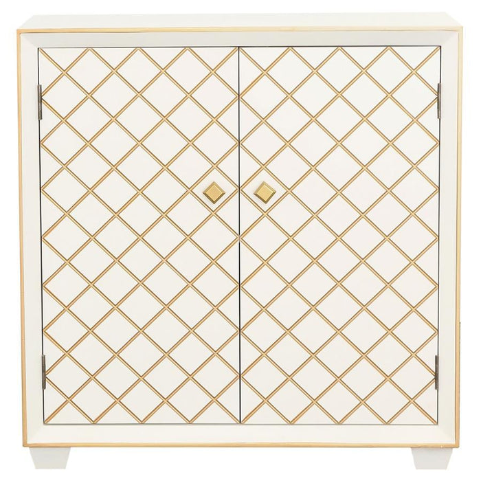 Belinda - 2-Door Accent Cabinet - White And Gold