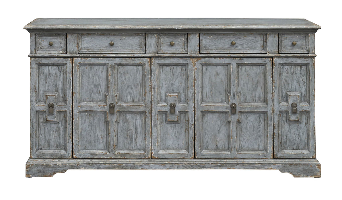 Rae - Four Door Four Drawer Credenza - Paulette Blue Gray