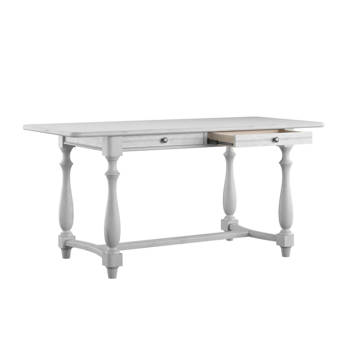 New Haven - 2 Drawer Gathering Height Table - Oyster Shell