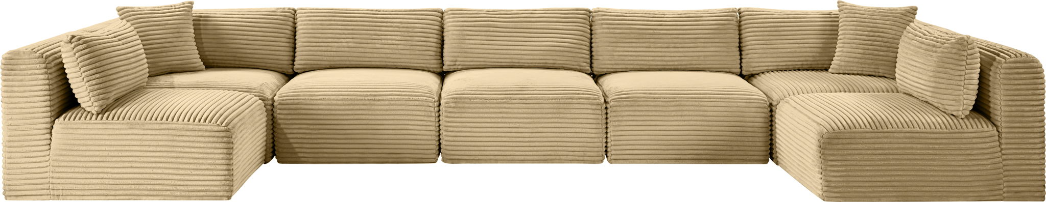 Shaggy - 7 Piece Modular U-Shaped Armless Sectional