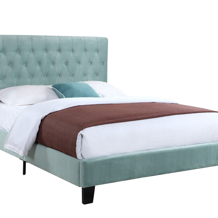 Amelia - Full Upholstered Bed - Light Blue