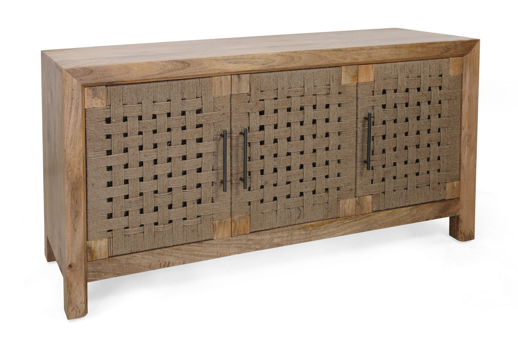 Braden - Three Door Credenza - Augustine Brown / Jute