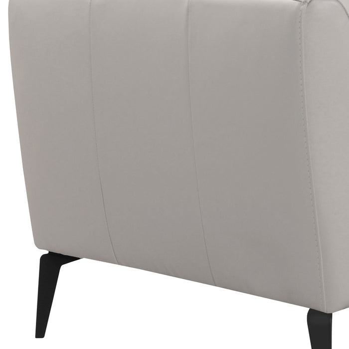 Hope - Contemporary Chair Genuine Leather - Dove Gray / Black