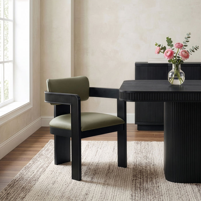 Sacha - Vegan Leather Upholstered Dining Chair With Black Base (Set of 2)