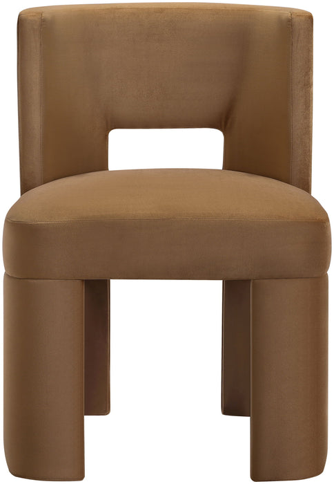 Zuno - Velvet Performance Fabric Upholstered Dining Chair (Set of 2) - Saddle