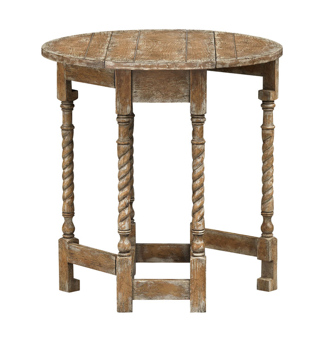 Quentin - Drop Leaf Accent Table - Josie Vintage Brown Rub