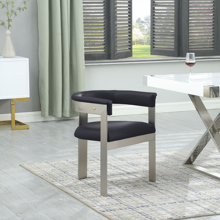 Romeo - Faux Leather Dining Chair With Silver Base (Set of 2)