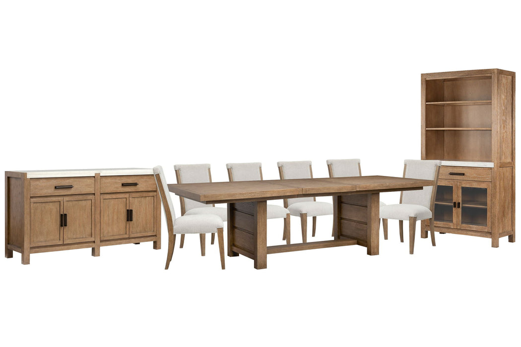 Plum Creek - 9 Piece Extendable Trestle Dining Table Set