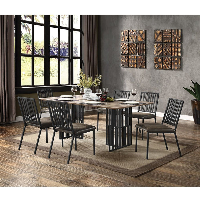 Zudora - Dining Table - Antique Oak & Black