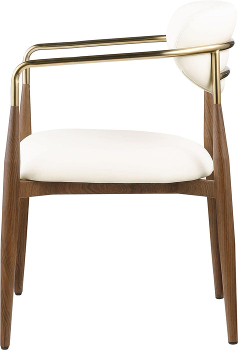 Ronda - Vegan Leather Upholstered Dining Arm Chair - Walnut Legs