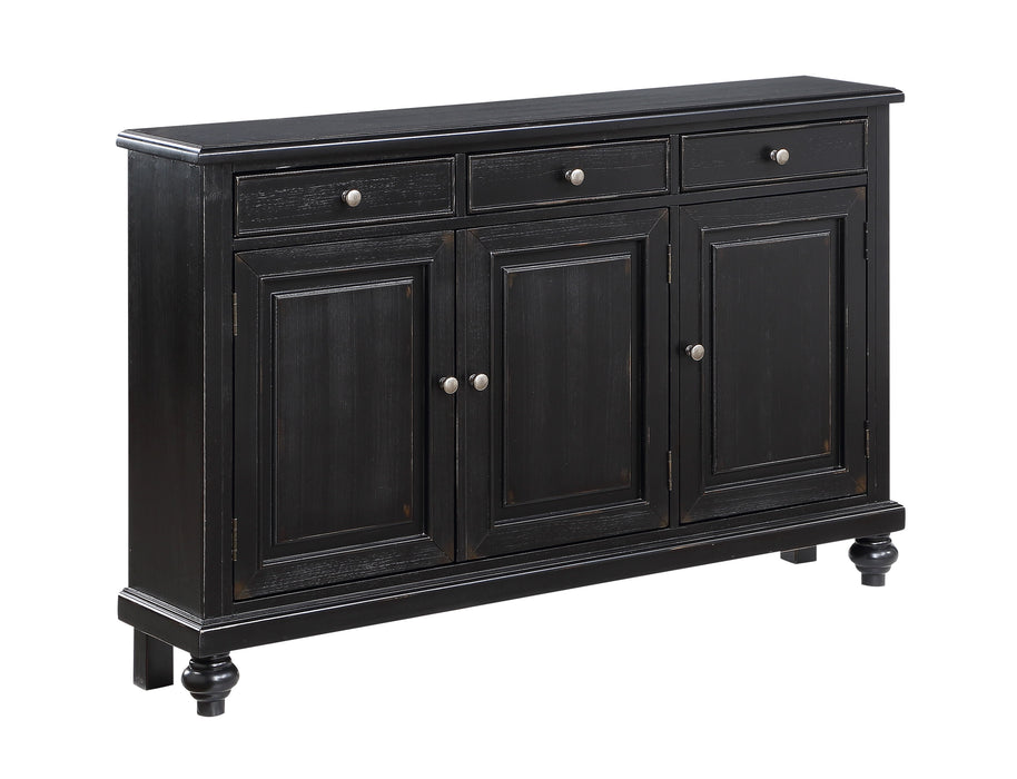 Vincent - Three Door Three Drawer Credenza - Raven Black Rub