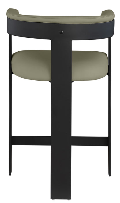 Romeo - Faux Leather Counter Stool With Black Base (Set of 2)