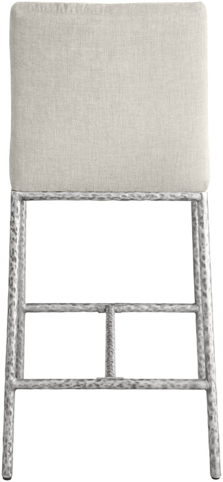 Reeves - Chenille Fabric Upholstered Counter Stool (Set of 2) - Silver Base
