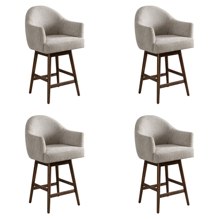 Jaxon - Brown Solid Wood Upholstered 26" Counter Height Swivel Barstool