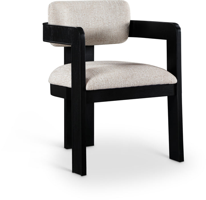 Sacha - Linen Dining Chair With Black Base (Set of 2)