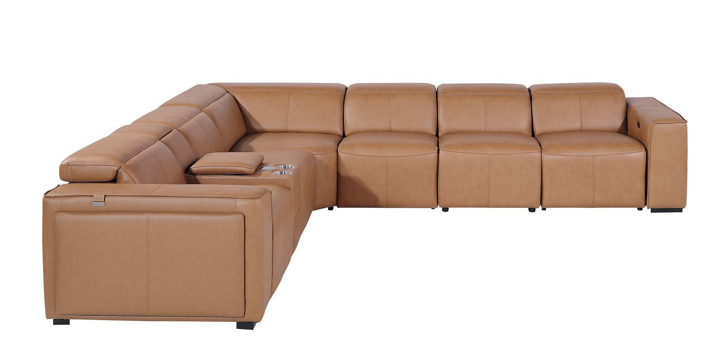 1224 - 7-Piece L-Shaped Sectional Sofa In With 3 Power Recliners & Power Headrests
