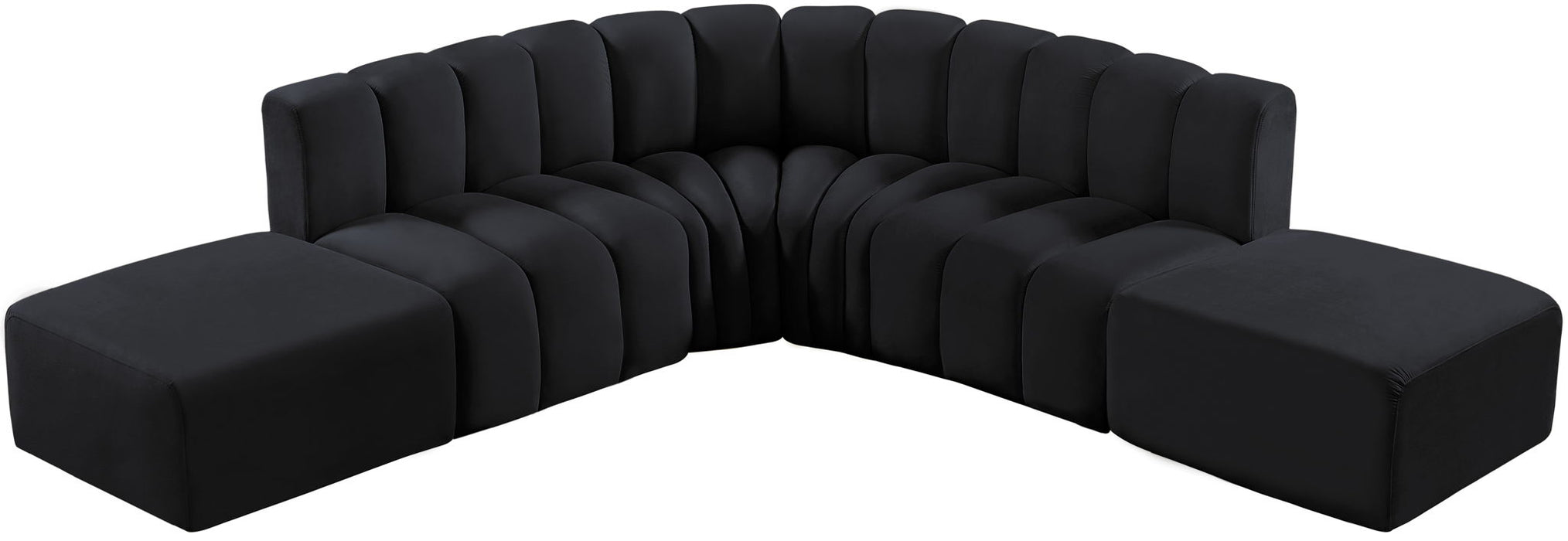 Arc - Velvet 6 Piece Corner Modular Sofa