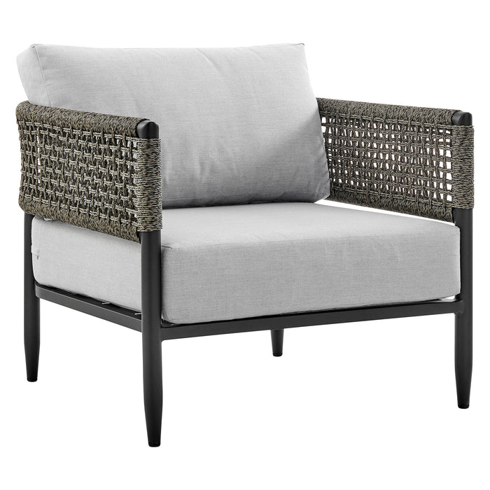 Alegria - Aluminum And Rope Outdoor Chair - Black / Gray