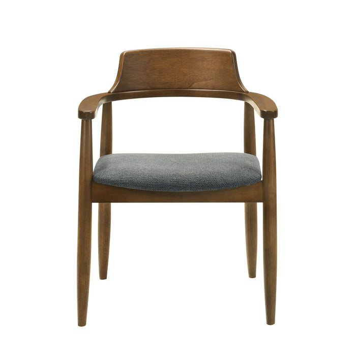 Emorie - Upholstered Solid Wood Dining Chair - Charcoal / Walnut