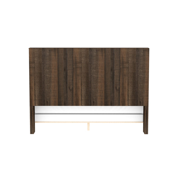 Peyton - Queen Bookcase Bed - Penny Brown