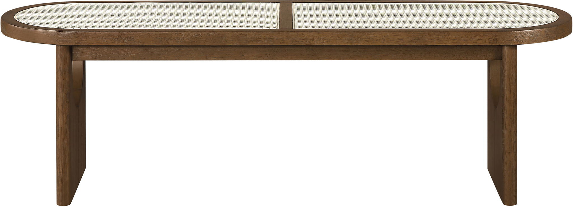 Canovia - Solid Wood And Faux Cane Bench