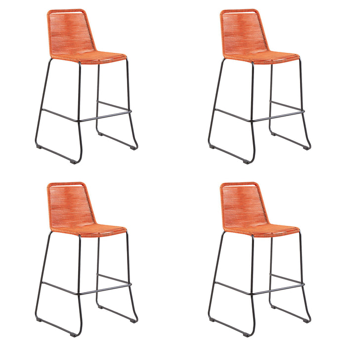 Shasta - 30" Outdoor Metal And Rope Stackable Barstool