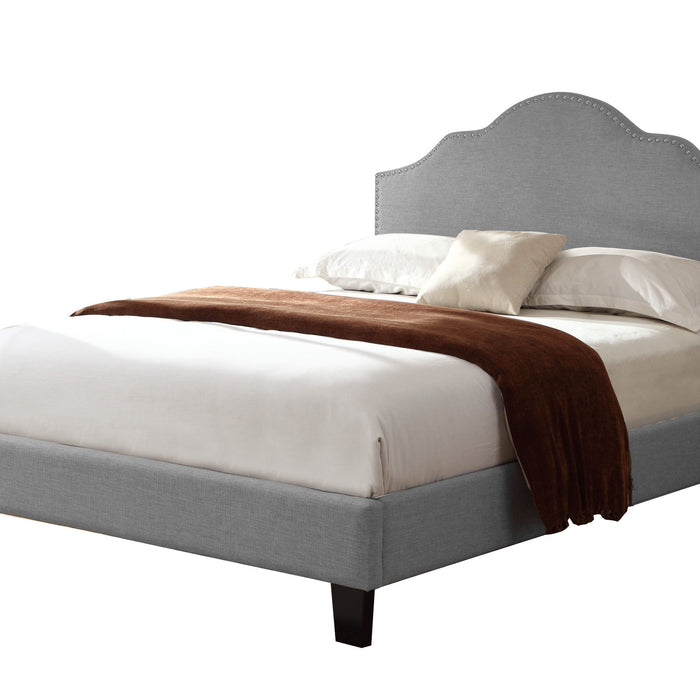 Madison - Uhpolstered Queen Bed - Light Gray