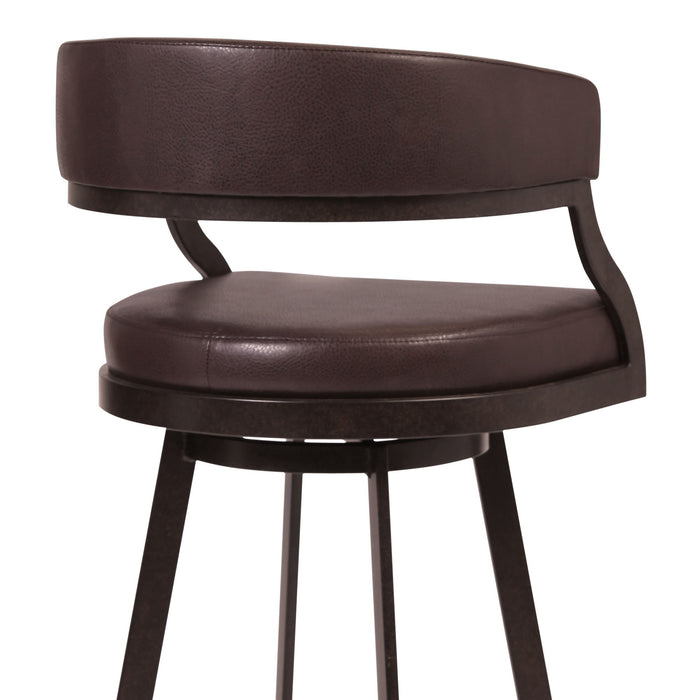 Saturn - 26" Counter Height Barstool - Auburn Bay And Brown Faux Leather