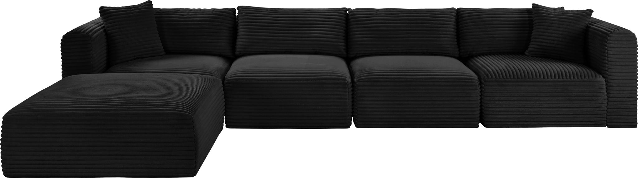 Shaggy - 5 Piece Modular Sectional With Ottoman