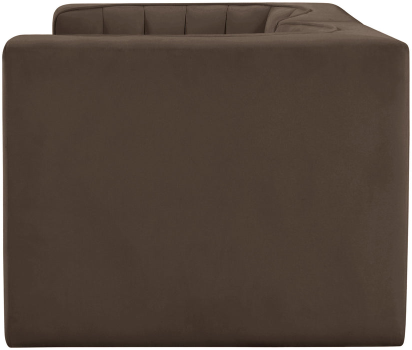 Rummi - Velvet Performance Fabric Upholstered 2 Piece Modular Loveseat