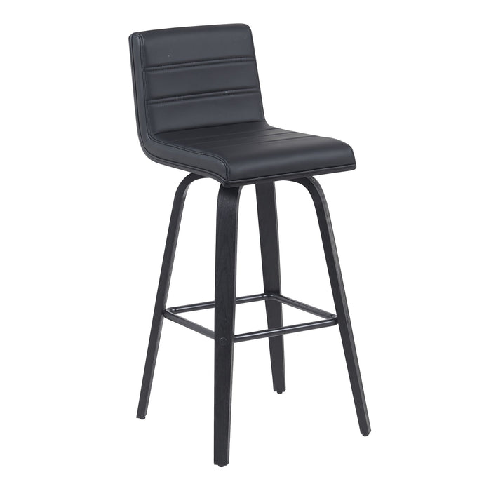 Vienna - Modern Swivel Bar Height Stool - Black Brushed Wood Frame