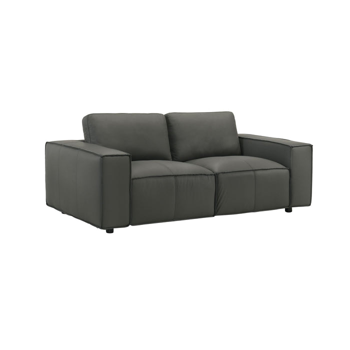 Clayton - Leather Loveseat With Track Arms