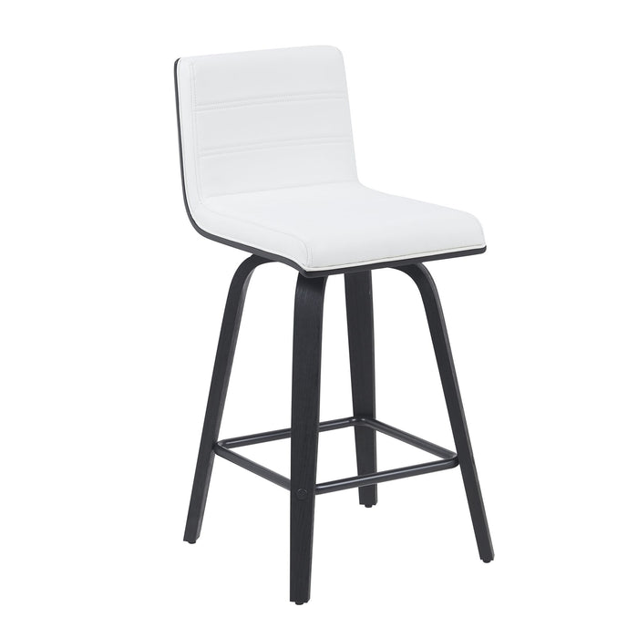 Vienna - Modern Counter Height Swivel Bar Stool - Black Brushed Wood Frame