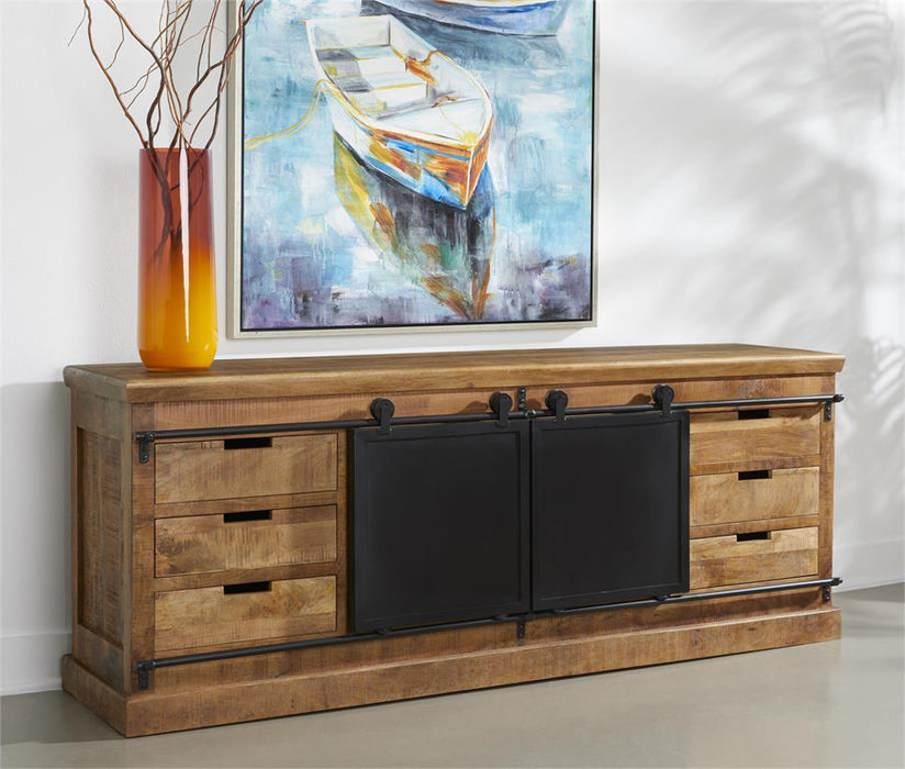 Coen - Two Door Six Drawer Credenza - Natural