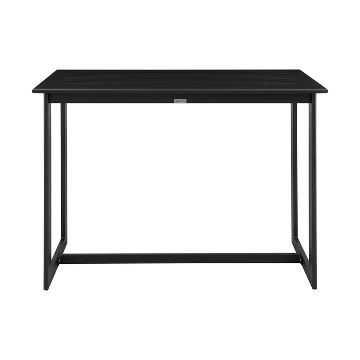 Cayman - Outdoor Patio 5-Piece Bar Table Set In Aluminum With Gray Cushions