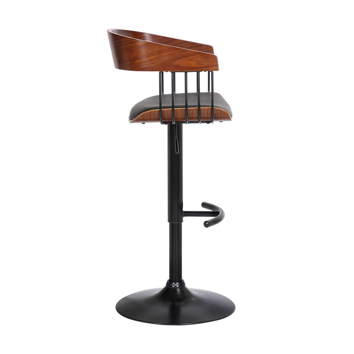 Larisa - Adjustable Walnut Wood Bar Stool