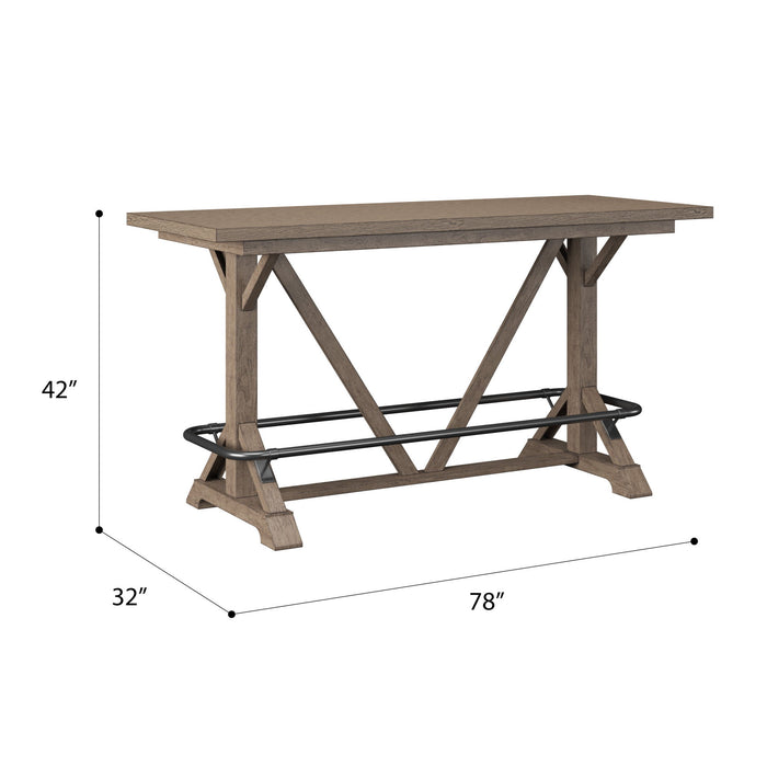 Benton - Bar Height Trestle Table - Brown / Dark - Wood