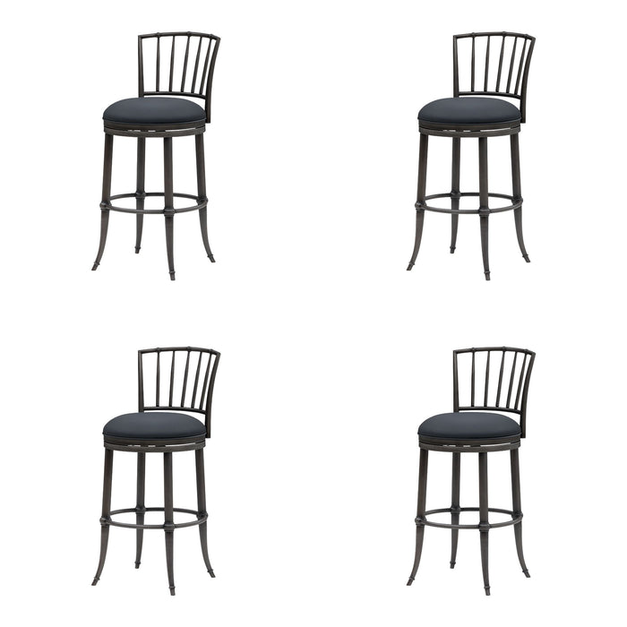 Vince - Commercial Grade Steel Frame Faux Leather Upholstered Swivel Bar Height Barstool