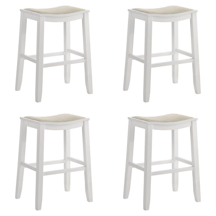 Iyani - Coastal Modern Wood Bar Height Kitchen Bar Stool