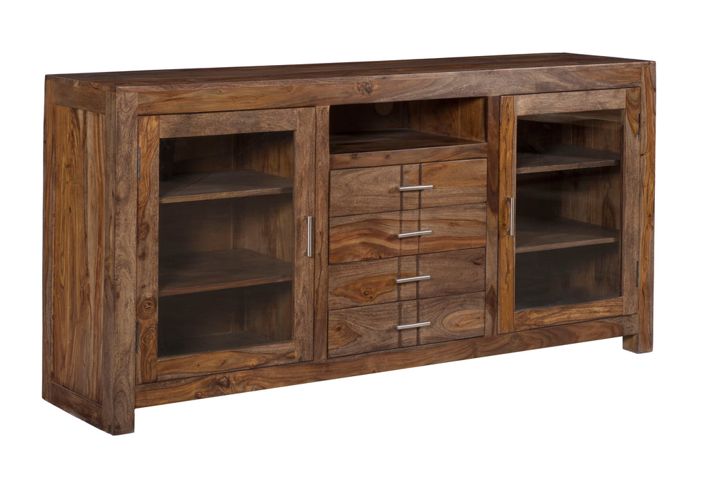 Liam - Four Drawer Two Door Console - Brownstone