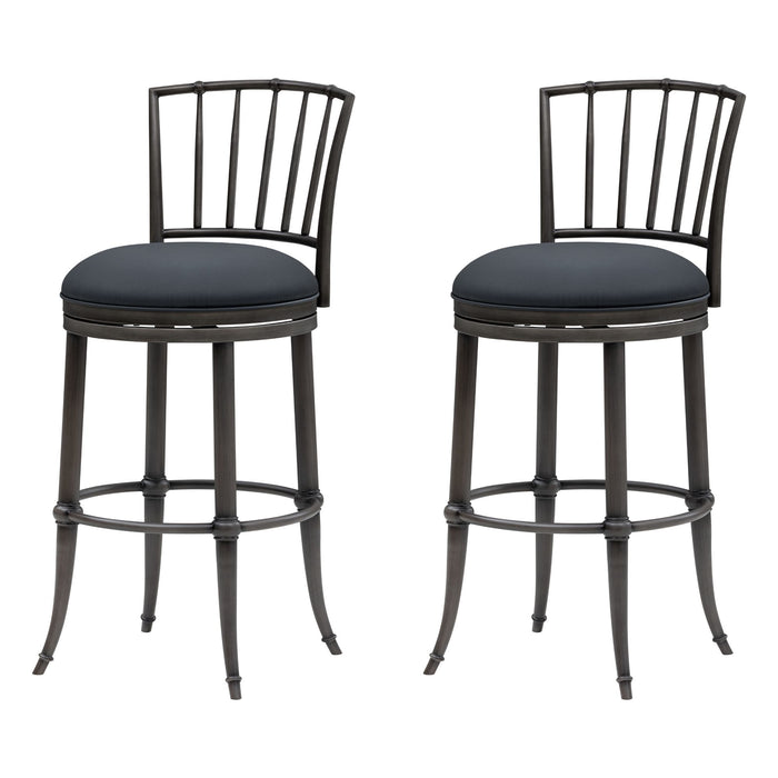 Vince - Commercial Grade Steel Frame Faux Leather Upholstered Swivel Bar Height Barstool