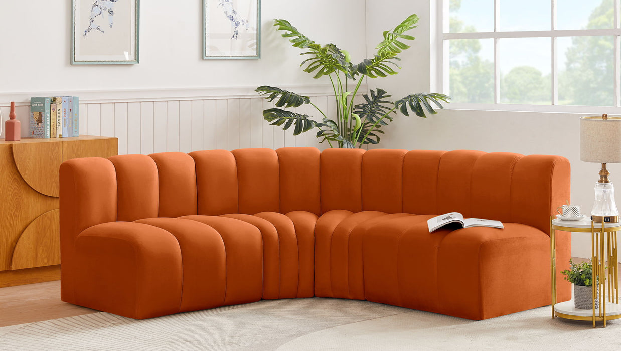 Arc - Velvet 4 Piece Corner Modular Sofa