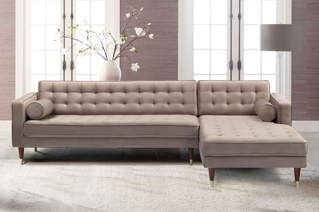 Somerset - Velvet Mid Century - Modern Right Sectional Sofa