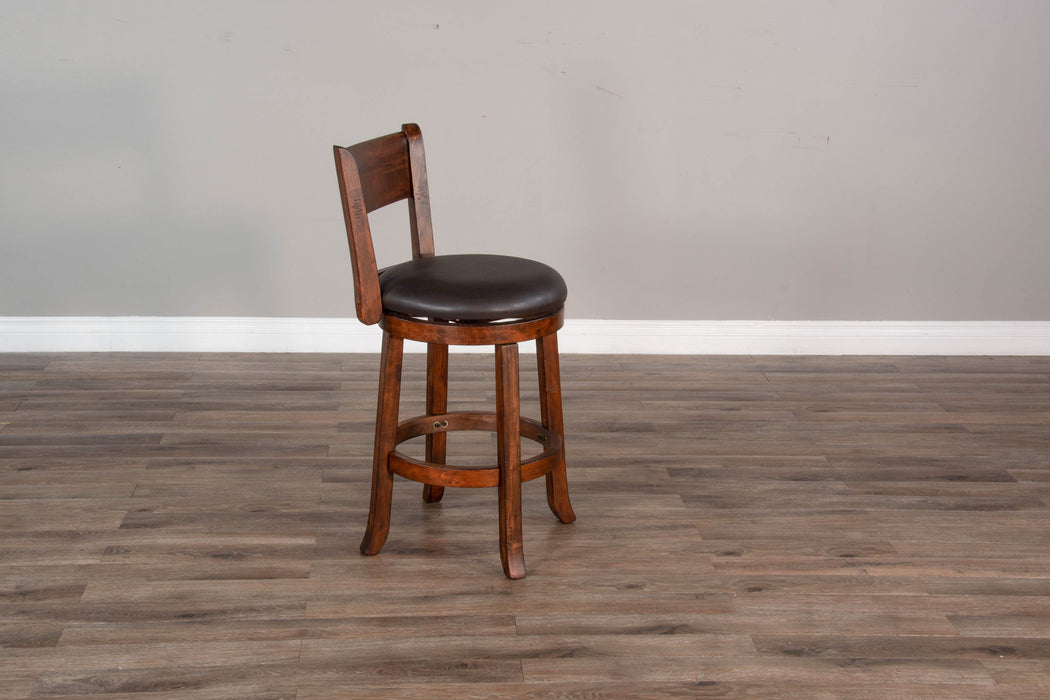 Tuscany - 24" Swivel Barstool With Cushion Seat & Back - Vintage Mocha / Black