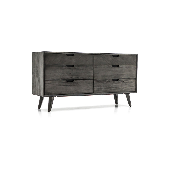 Mohave - Mid-Century Acacia 6 Drawer Dresser - Tundra Gray