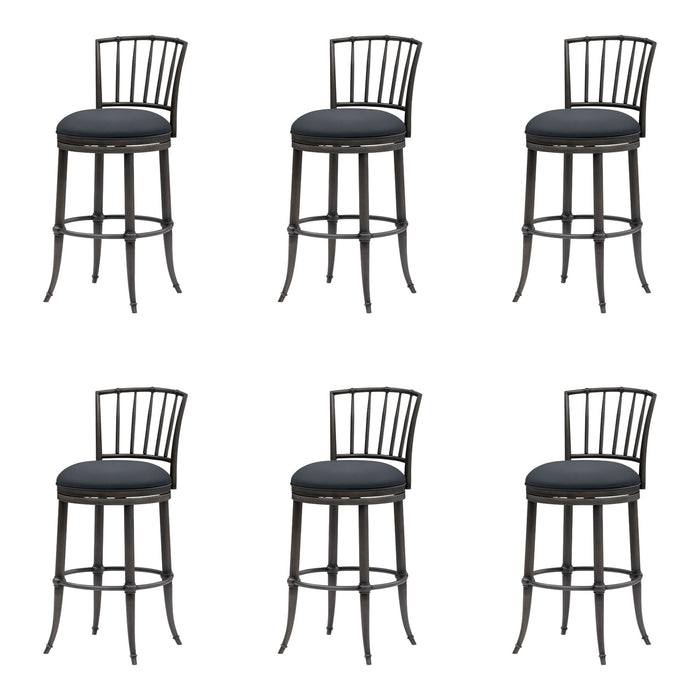 Vince - Commercial Grade Steel Frame Faux Leather Upholstered Swivel Bar Height Barstool